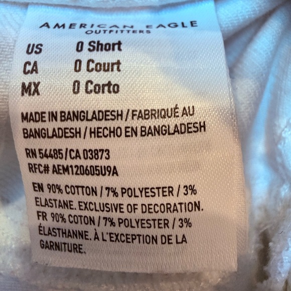 American Eagle Super Stretch White Distressed Jeans Size 0 Short Raw Hem Skinny - Picture 14 of 14